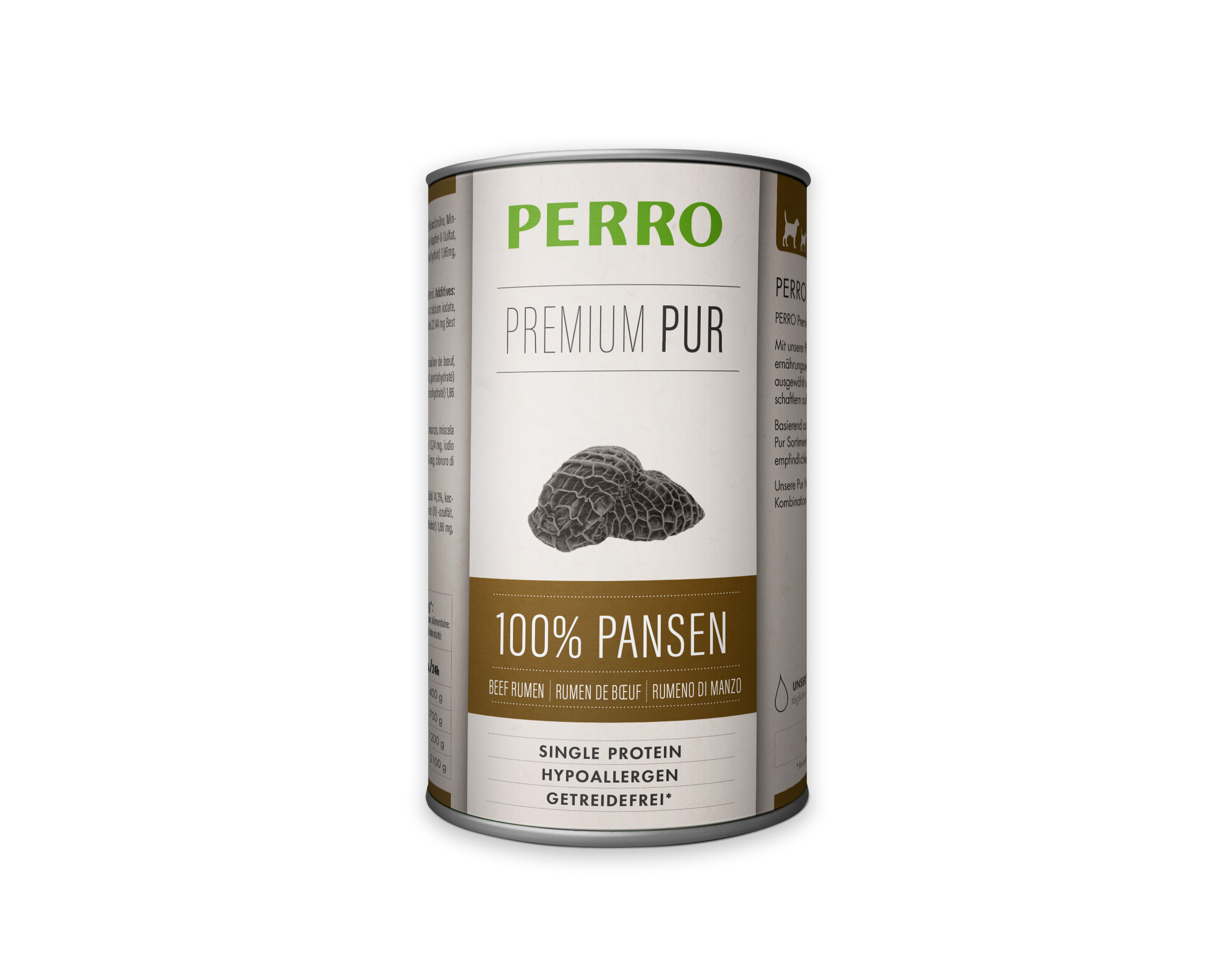 PERRO-Tiernahrung-Premium-Pur-Pansen-410g-Dosenfutter-Singleprotein-Rinderpansen-181203