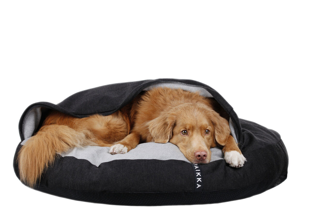 PAIKKA-Hundehoehle-und-Kissen-Recovery-Burrow-Bed-Grau-warmes-Hundekissen-60-46136