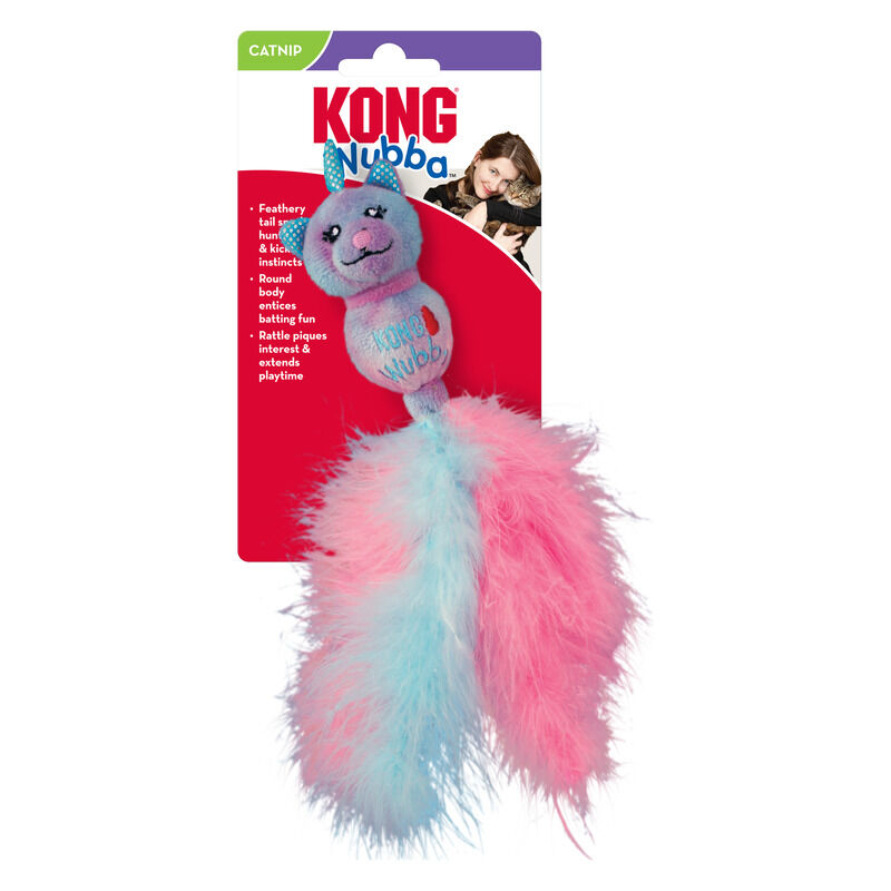 Kong-Katzenspielzeug-Wubba-Caticorn-plueschtier-mit-langem-Federschwanz-nordamerikanisches-Catnip-Katzenminze-rosa-blau-56-25614
