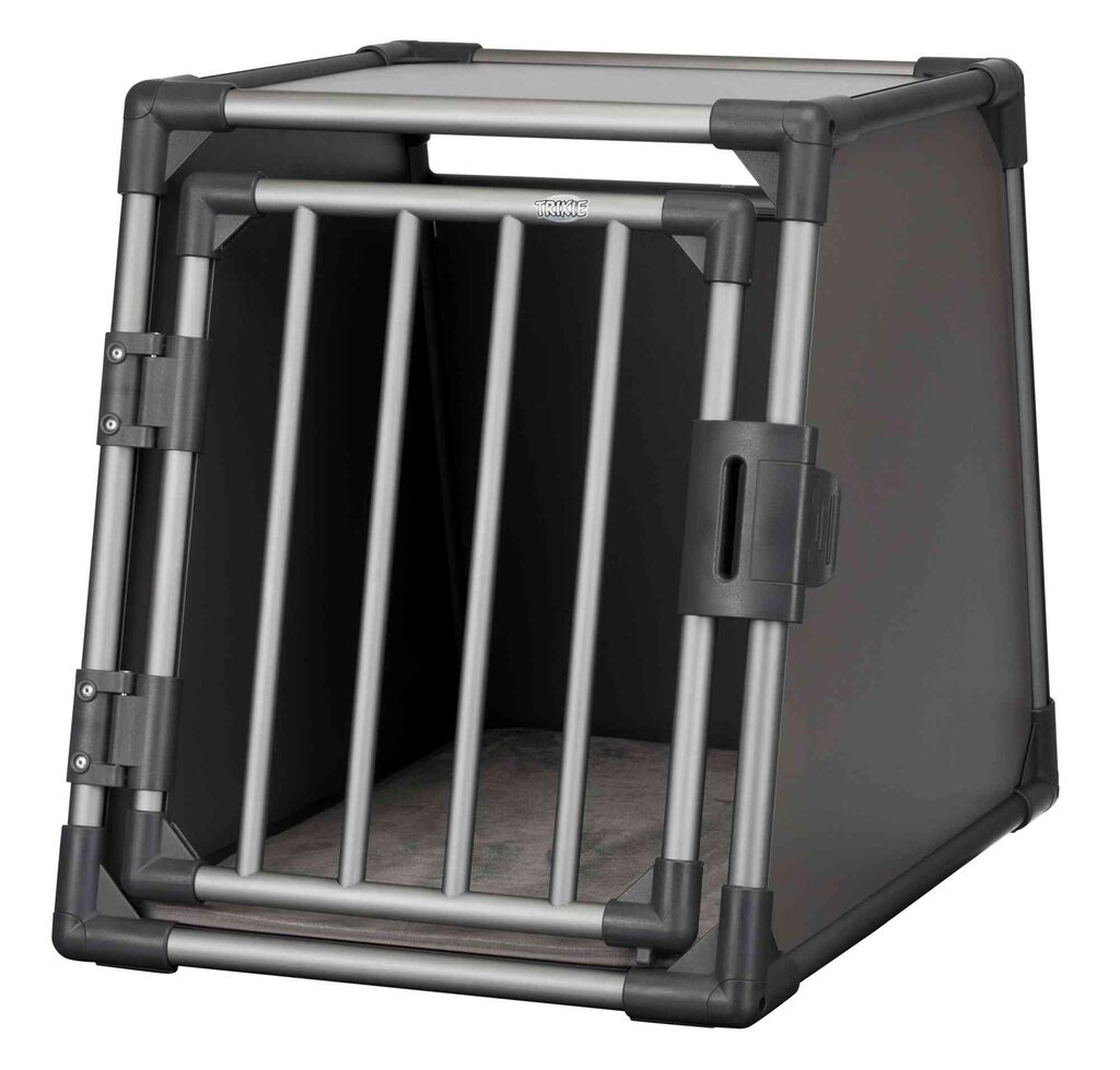 Trixie-Transportbox-Aluminium-graphit-M-Hund-Sicherheit-Autokaefig-24-39335 Trixie-Transportbox-Aluminium-graphit-M-Hund-Sicherheit-Autokaefig-24-39335