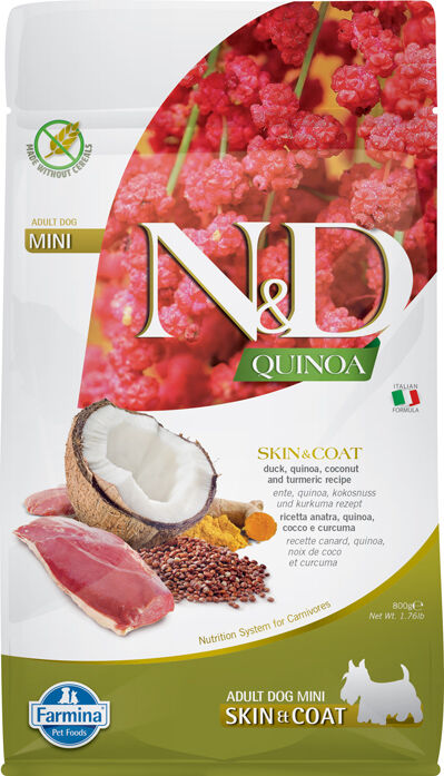 Trockenfutter-Farmina-ND-Quinoa-Skin-Coat-Adult-Mini-Monoprotein-Hund-Ente-800-g-58-03990