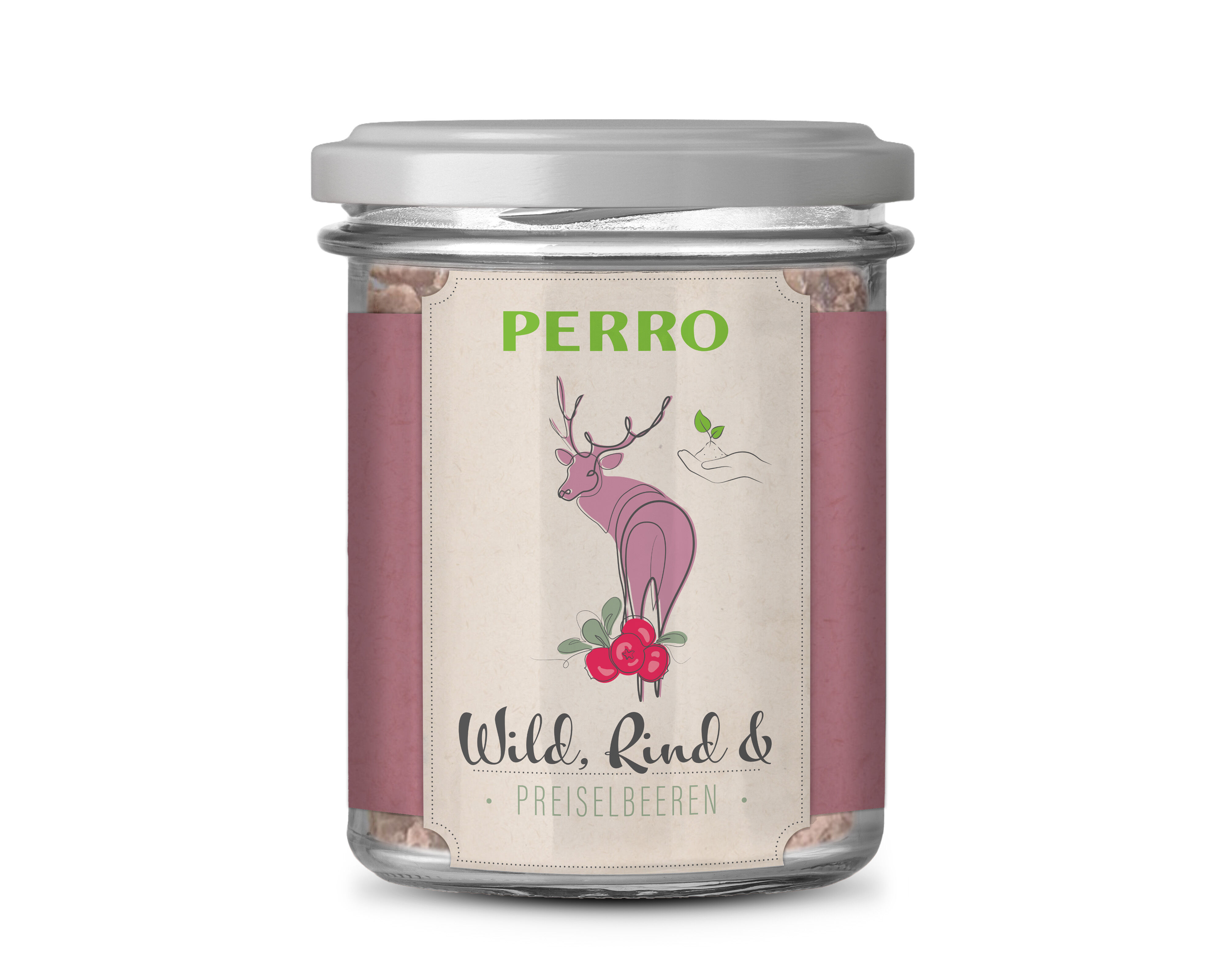 PERRO-Geniesser-Glas-Hundefutter-Wild-Preiselbeere-59-80330 PERRO-Geniesser-Glas-Hundefutter-Wild-Preiselbeere-59-80330